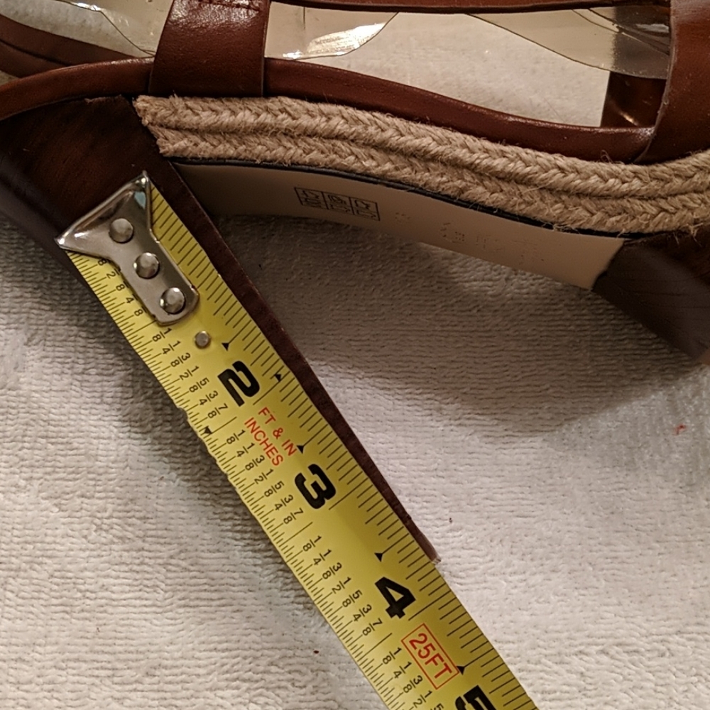 MARCIANO brown leather slingback heels - Picture 3 of 10